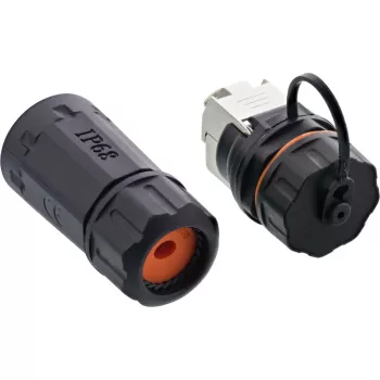 InLine Cat.6A liitinsarja, vesitiivis IP68, 2x RJ45 F/F, 1:1