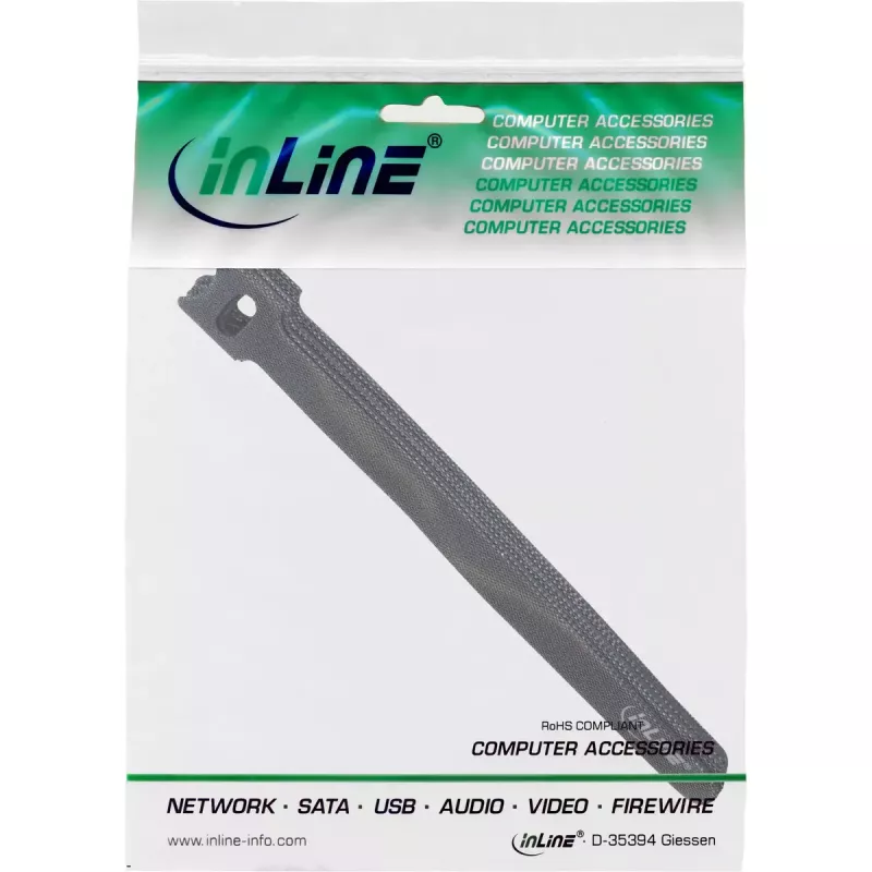 InLine tarranauhakiristin 180x12 mm, 10 kpl, musta