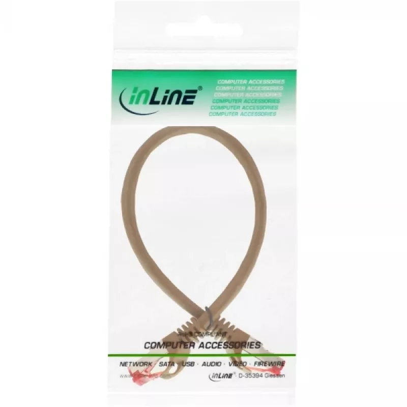InLine verkkokaapeli S/FTP PiMF Cat.6 250MHz PVC kupari ruskea 0,25m
