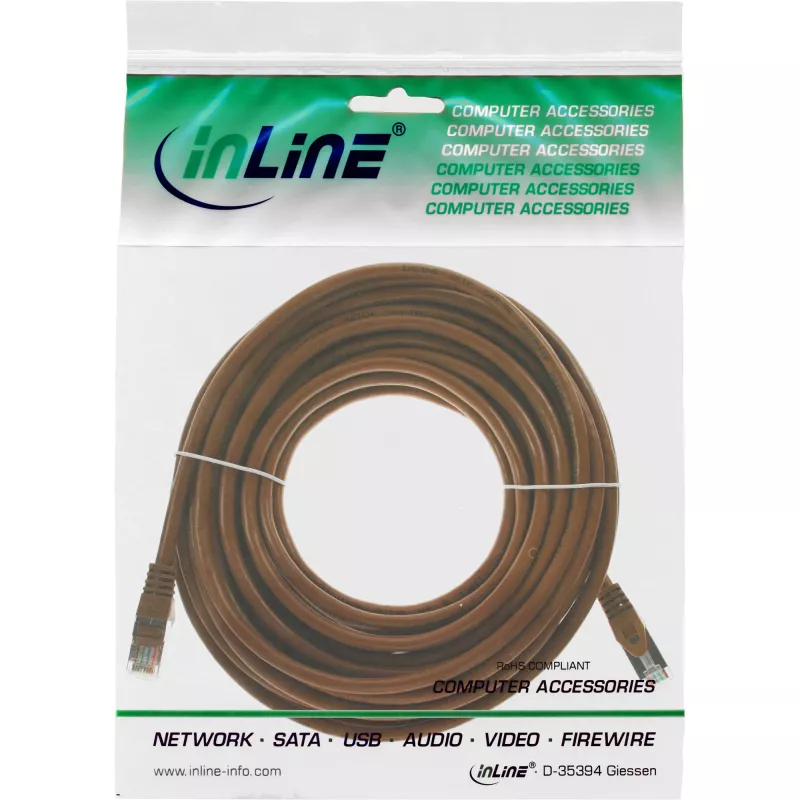 InLine patch-kaapeli SF/UTP Cat.5e ruskea 7,5 m