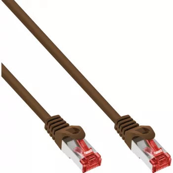 InLine verkkokaapeli S/FTP PiMF Cat.6 250MHz PVC kupari ruskea 0,3m