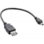 InLine USB 2.0 -kaapeli, pistorasia A / Mini-5-pin-pistoke, 0,2 m, 0,2 m, Mini-USB B, USB A, USB 2.0, pistoke/pistorasia, musta