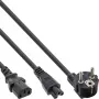 InLine Y-virtakaapeli CEE 7/7 kulmapistoke / 3-napainen IEC C13 ja C5 pistoke, 2 m