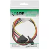 InLine sisäinen virtakaapeli 1x 4-napainen Molex / 2x SATA virta 0,30 m