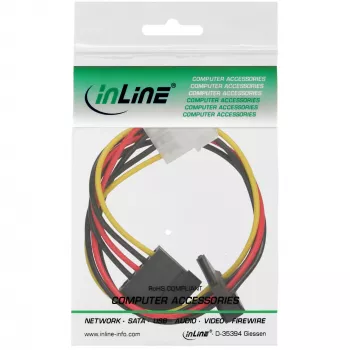 InLine sisäinen virtakaapeli 1x 4-napainen Molex / 2x SATA virta 0,30 m
