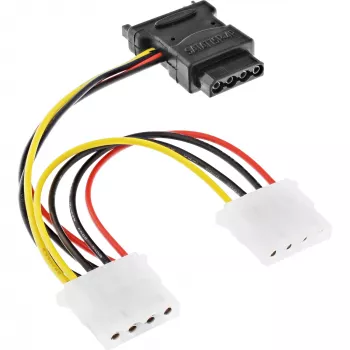 SATA-virtakaapeli SATA-pistorasia / 3x 4-pin-Molex-pistoke 0,15 m InLine 29679