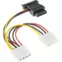 SATA-virtakaapeli SATA-pistorasia / 3x 4-pin-Molex-pistoke 0,15 m InLine 29679