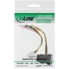 SATA-virtakaapeli SATA-pistorasia / 3x 4-pin-Molex-pistoke 0,15 m InLine 29679