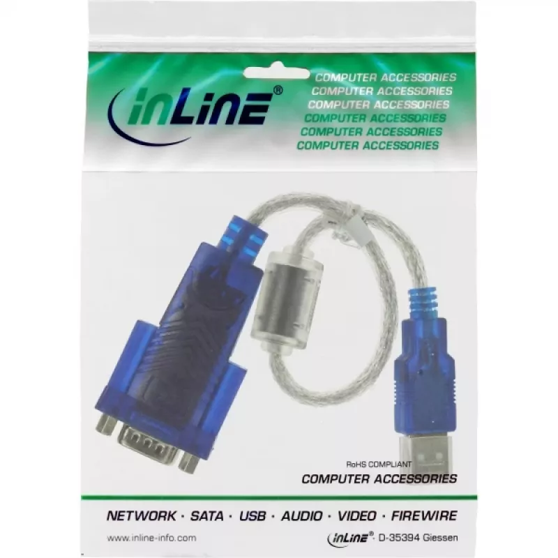 USB - Sub-D 9-napainen sarja-adapterikaapeli Premium InLine 33304D