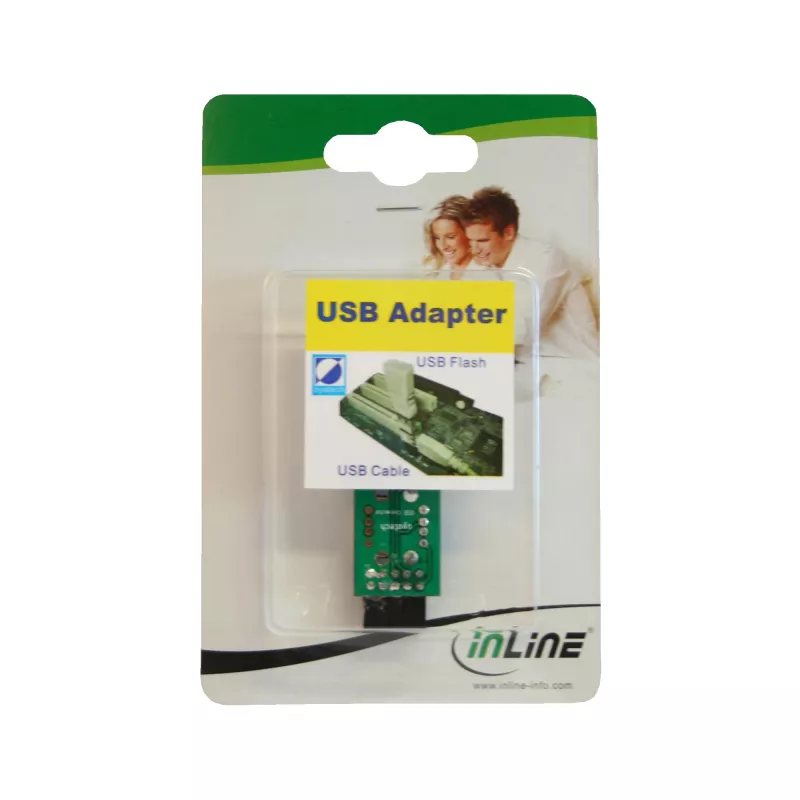 InLine USB 2.0 -sovitin sisäinen 2x USB-A naaras emolevyn liittimeen 33440I