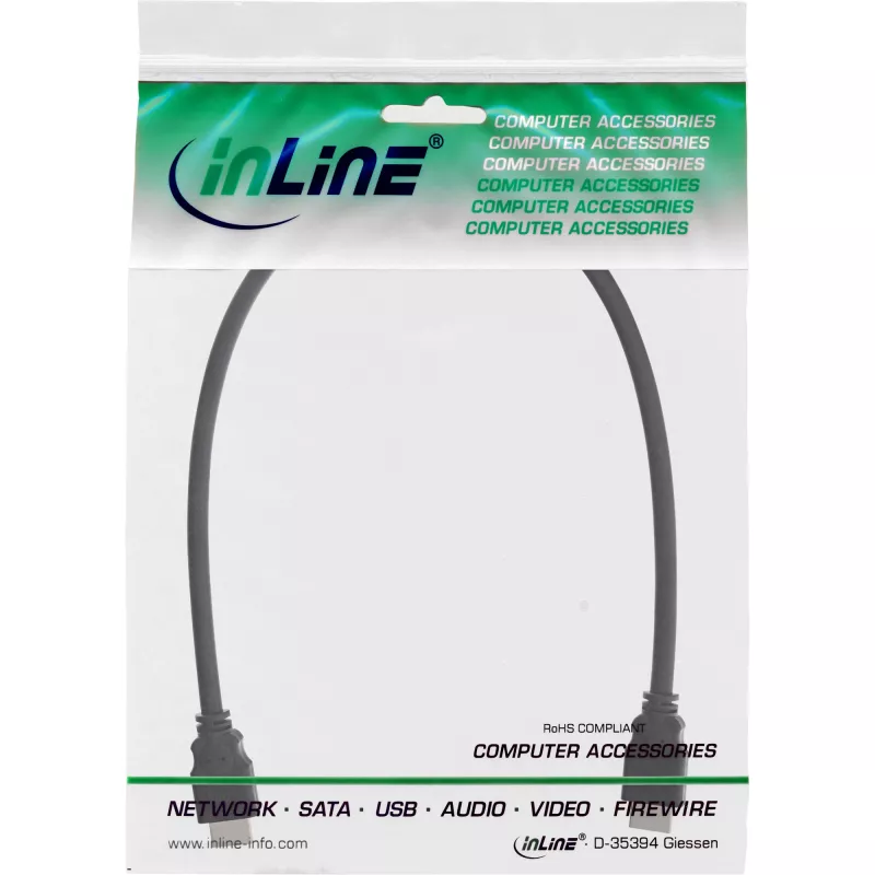 HDMI-kaapeli High Speed InLine 17601E 1 m uros/uros musta