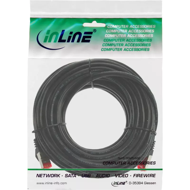 InLine verkkokaapeli S/FTP PiMF Cat.6 250MHz PVC kupari musta 10m