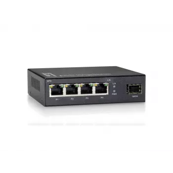 LevelOne 5-porttinen Gigabit-kytkin, 1 x SFP, hallitsematon, Gigabit Ethernet (10/100/1000), täysduplex, seinäasennus mahdollinen