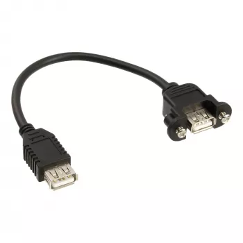 InLine USB 2.0 -sovitinkaapeli Type-A naaras / rungon liitäntä Type-A, 0,2 m