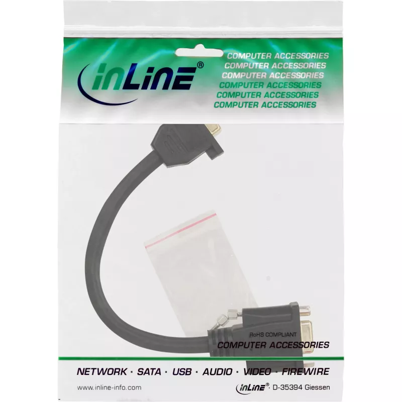 InLine VGA-sovitinkaapeli 15-pin VGA naaras/naaras 0,2 m