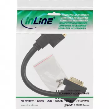 InLine DVI-I-sovitinkaapeli 24+5 DVI-naaras / naaras laipalla 0,2 m