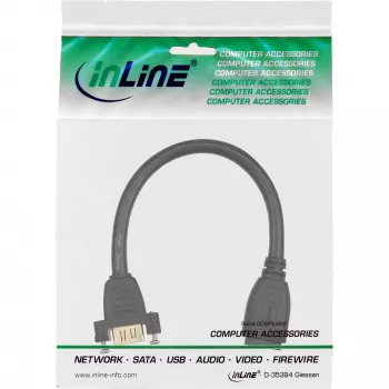 InLine HDMI-sovitinkaapeli Type-A naaras/naaras laipalla kullattu 4K2K, 0,2 m