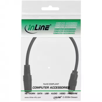 InLine audio-sovitinkaapeli, 3,5 mm stereo naaras-naaras, yhdellä vaipalla, 0,2 m