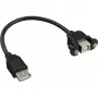 USB 2.0 -sovitinkaapeli Type-A naaras / rungon liitäntä Type-B InLine 33441F 0,2 m
