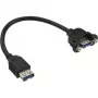 InLine USB 3.0 -sovitinkaapeli Type-A naaras / rungon liitin Type-A, 0,20 m
