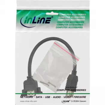 InLine USB 3.0 -sovitinkaapeli Type-A naaras / rungon liitin Type-A, 0,20 m