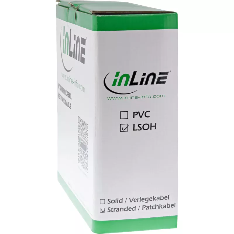 InLine verkkokaapeli S/FTP PiMF Cat.6A halogeniton 500MHz harmaa 100m