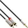 Audiokaapeli 3,5 mm uros 2x RCA-uros InLine Basic ohut S-99241