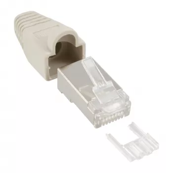 InLine puristusliitin RJ45 8P8C suojattu pujotusapuvälineellä ja taittosuojalla 100 kpl