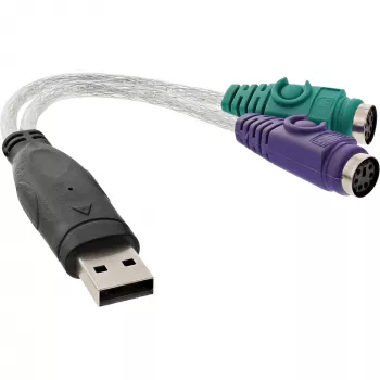 InLine USB-PS/2-muunnin USB Type-A uros / 2x PS/2 naaras