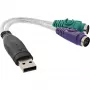 InLine USB-PS/2-muunnin USB Type-A uros / 2x PS/2 naaras