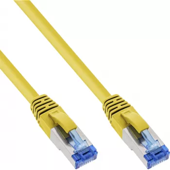 InLine verkkokaapeli S/FTP PiMF Cat.6A halogeeniton 500MHz keltainen 0,3m