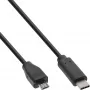 InLine USB 2.0 -kaapeli, USB-C-uros / Micro-B-uros, musta, 0,5 m
