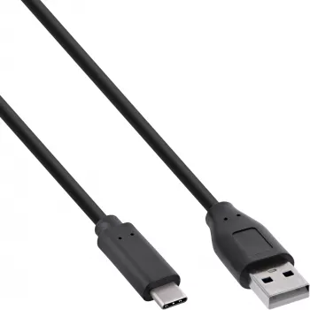 USB 2.0 -kaapeli InLine 35736 USB-C-uros / USB-A-uros musta 0,5 m