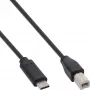 InLine USB 2.0 -kaapeli, USB-C-uros / USB-B-uros, musta, 3 m