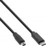 InLine USB 2.0 -kaapeli, USB-C-uros / Mini-B-uros (5-napainen), musta, 5 m