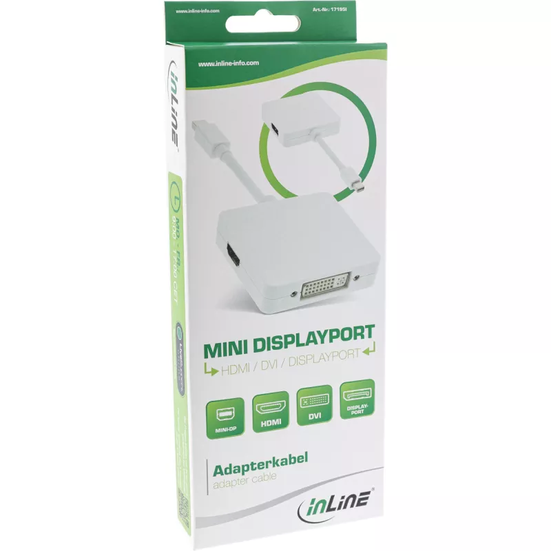 InLine Mini DisplayPort - HDMI DVI DisplayPort -adapterikaapeli 17195I