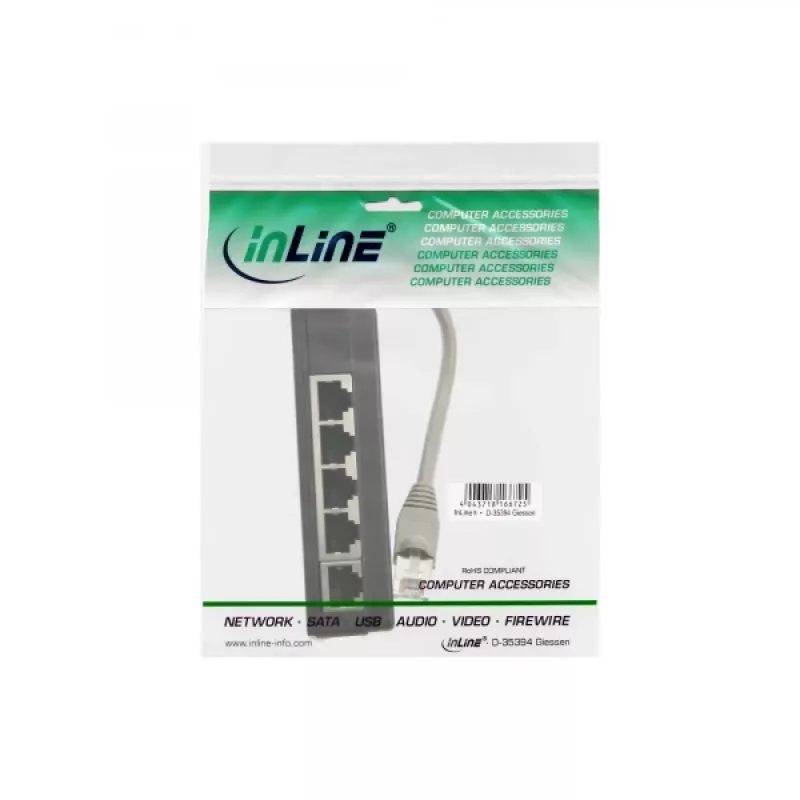 InLine ISDN-jakaja 5x RJ45-naaras 15cm kaapeli päätevastuksilla