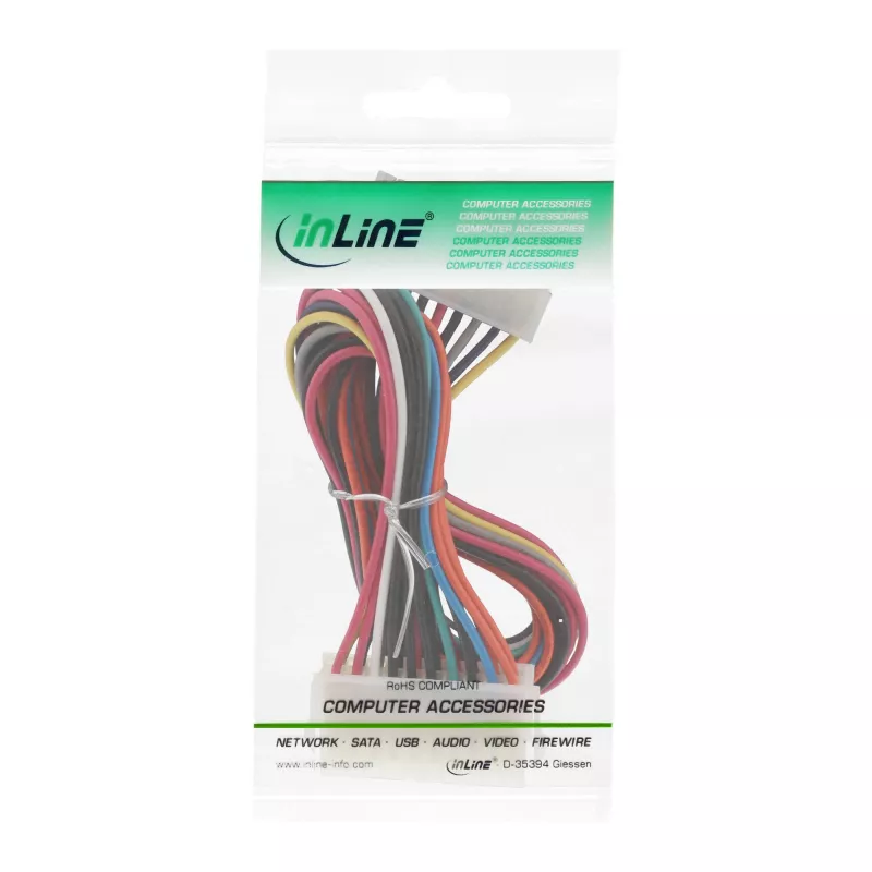 InLine jatkojohto ATX-virtakaapelille 20 pin 0,30 m