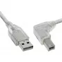 InLine USB 2.0 -kaapeli kulma Type-A pistoke / Type-B pistoke läpinäkyvä 2 m
