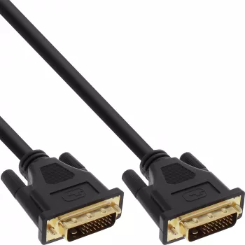 InLine DVI-D -kaapeli Premium 24+1 pistoke/pistoke Dual Link kullattu 10 m