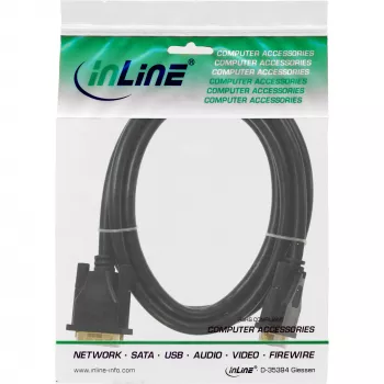 InLine DVI-D -kaapeli Premium 24+1 pistoke/pistoke Dual Link kullattu 10 m