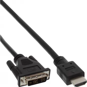InLine HDMI-DVI -kaapeli HDMI-pistoke / DVI-pistoke 18+1 musta 1 m