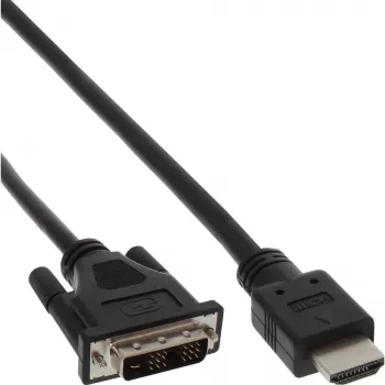 InLine HDMI-DVI -kaapeli HDMI-pistoke / DVI-pistoke 18+1 musta 3 m