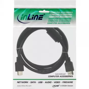 InLine HDMI-kaapeli High Speed pistoke + ferriitti musta 5 m