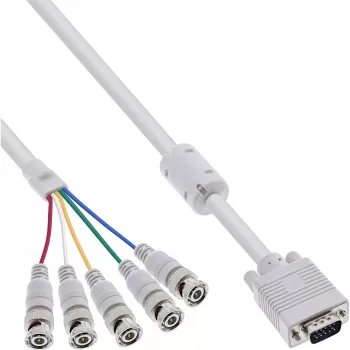 InLine VGA BNC -kaapeli 5x BNC / HD 15 pistoke 5 m