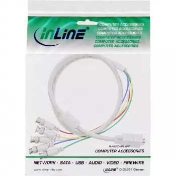 InLine VGA BNC -kaapeli 5x BNC / HD 15 pistoke 5 m