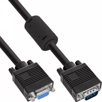 InLine S-VGA-jatkokaapeli 15HD pistoke/liitin musta 0,3 m