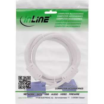 InLine S-VGA-kaapeli 15 HD harmaa pistoke/pistoke 3 m