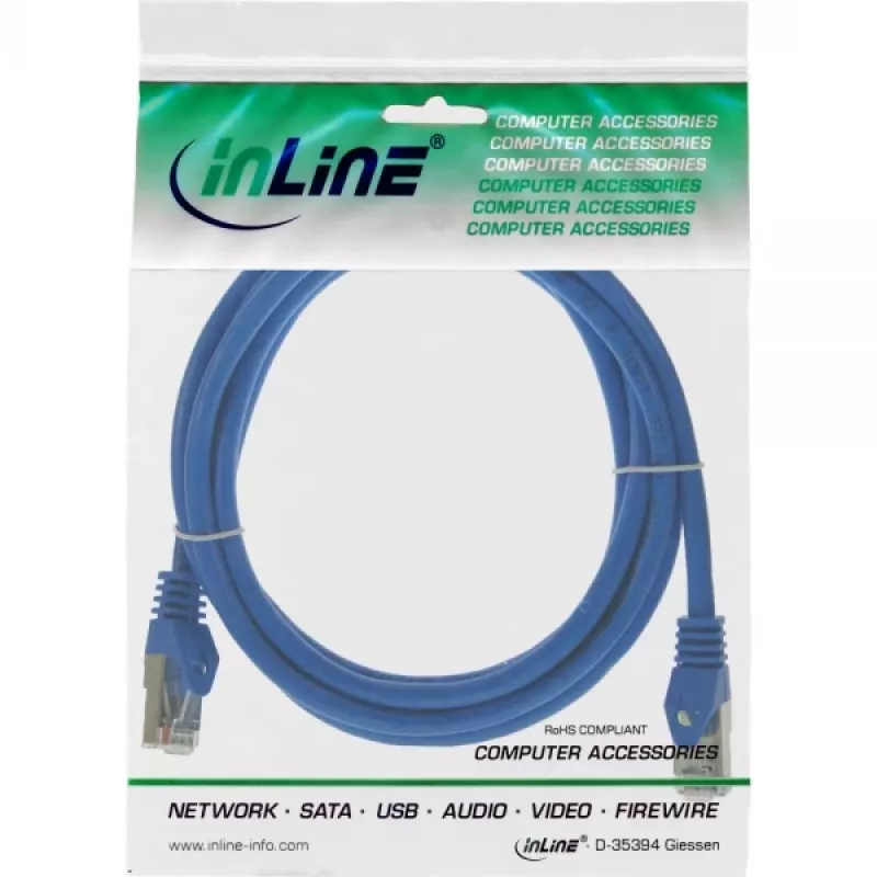 InLine verkkokaapeli F/UTP Cat.5e sininen 1,5 m