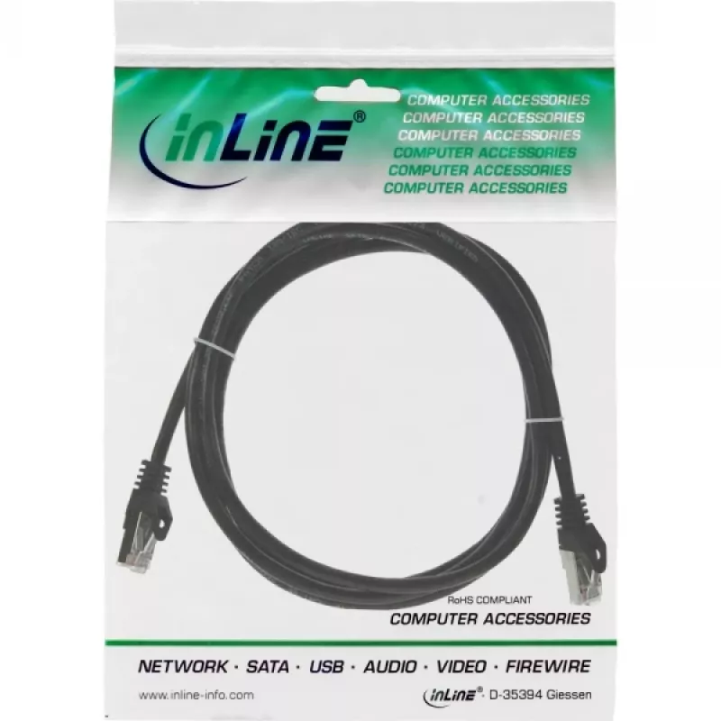 InLine verkkokaapeli F/UTP Cat.5e musta 1,5 m